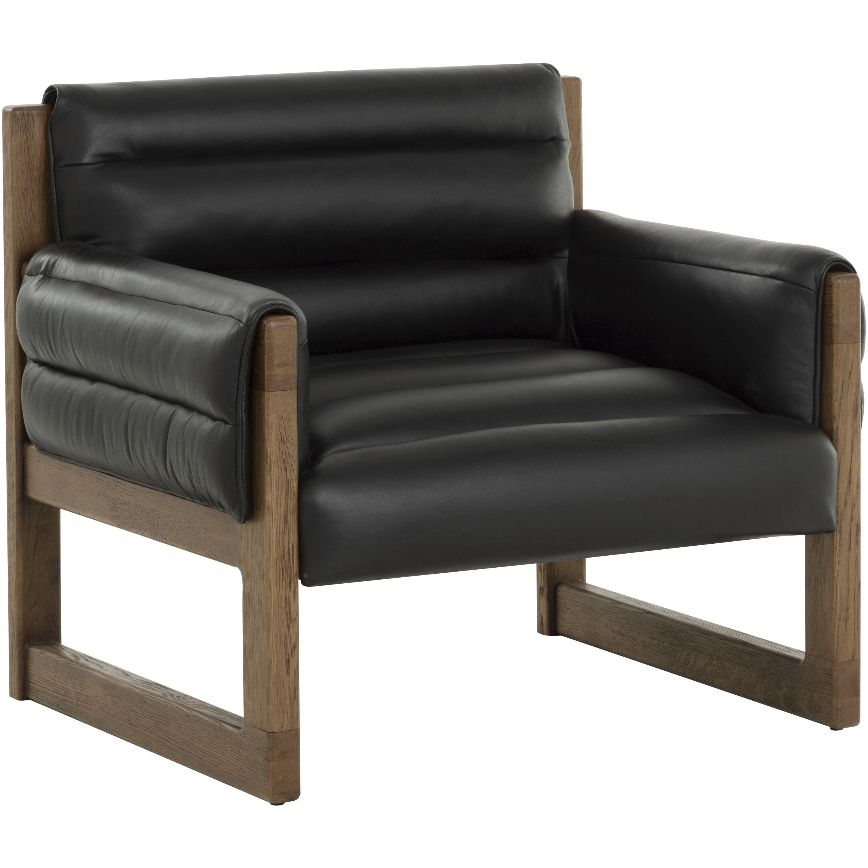 Ferguson Vintage Black Night Leather Lounge Chair